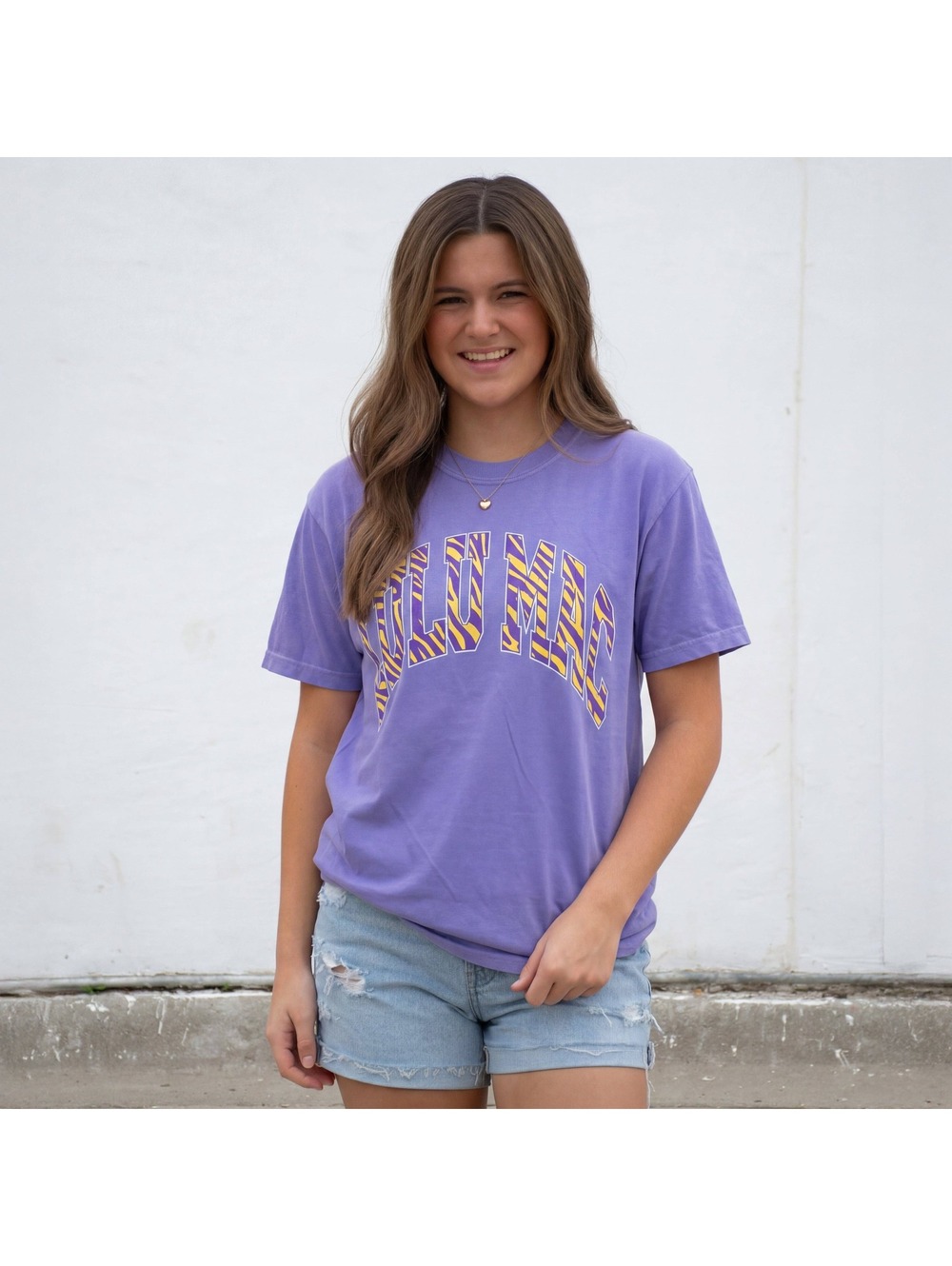 Size Small - Tiger Stripe Adult Violet Comfort Colors Tee
